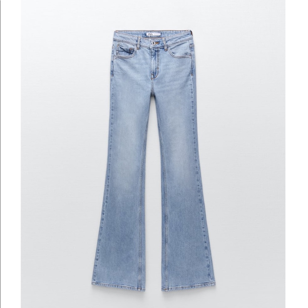ZARA Z1975 BACK SLIT FLARED JEANS - Picture 10 of 15